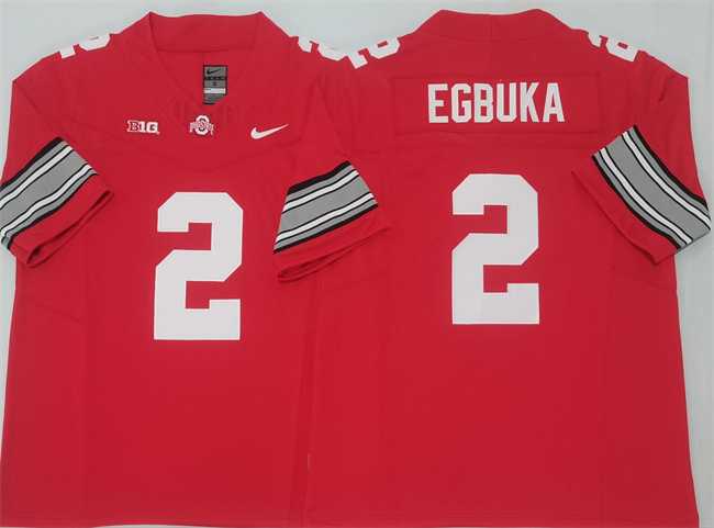 Men%27s Ohio State Buckeyes #2 Emeka Egbuka Red 2025 F.U.S.E. Limited Stitched Jersey